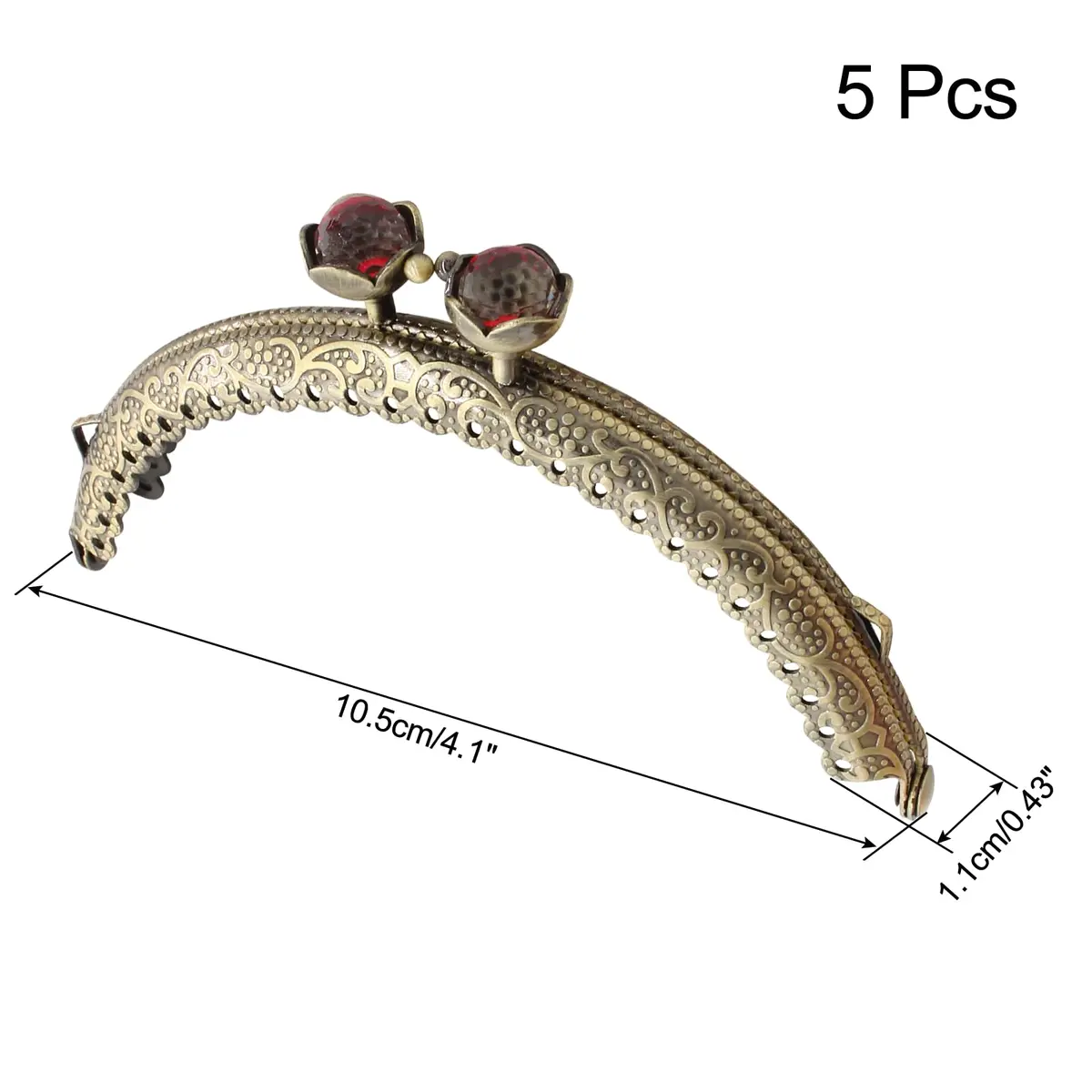 Piutouyar Metal Purse Frame 10.5cm | Retro Bead-Color, Durable Iron - view 2