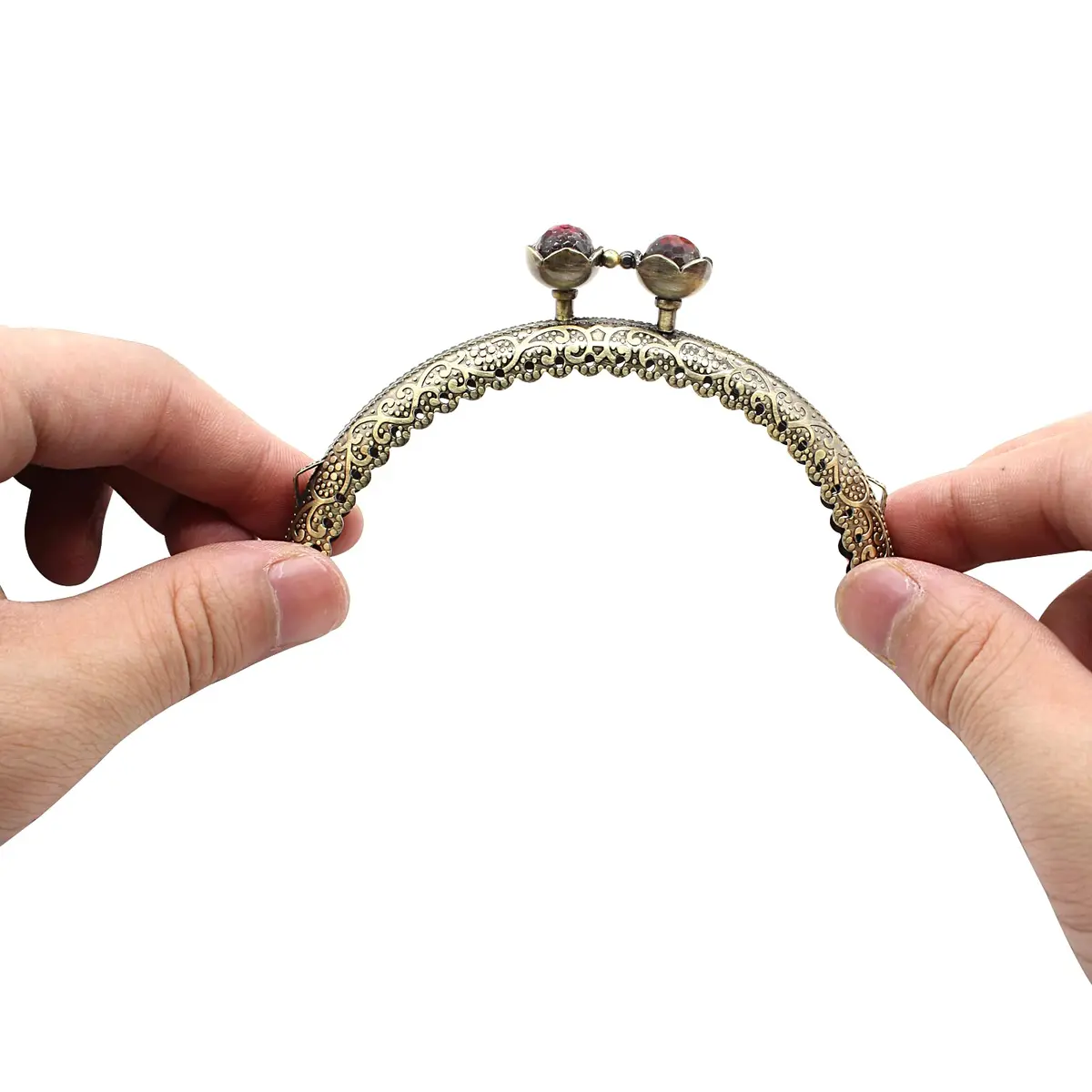 Piutouyar Metal Purse Frame 10.5cm | Retro Bead-Color, Durable Iron - view 3