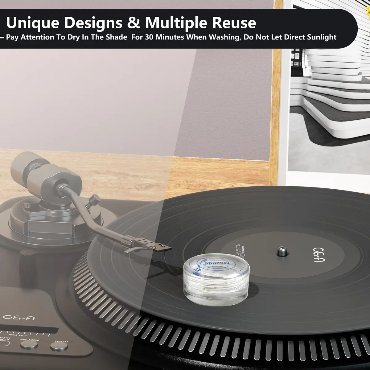 Maxtide Turntable Stylus Clean Gel White | Premium Anti-Static Zero-Dust Cleaner for Vinyl Record Player Needles - view 6