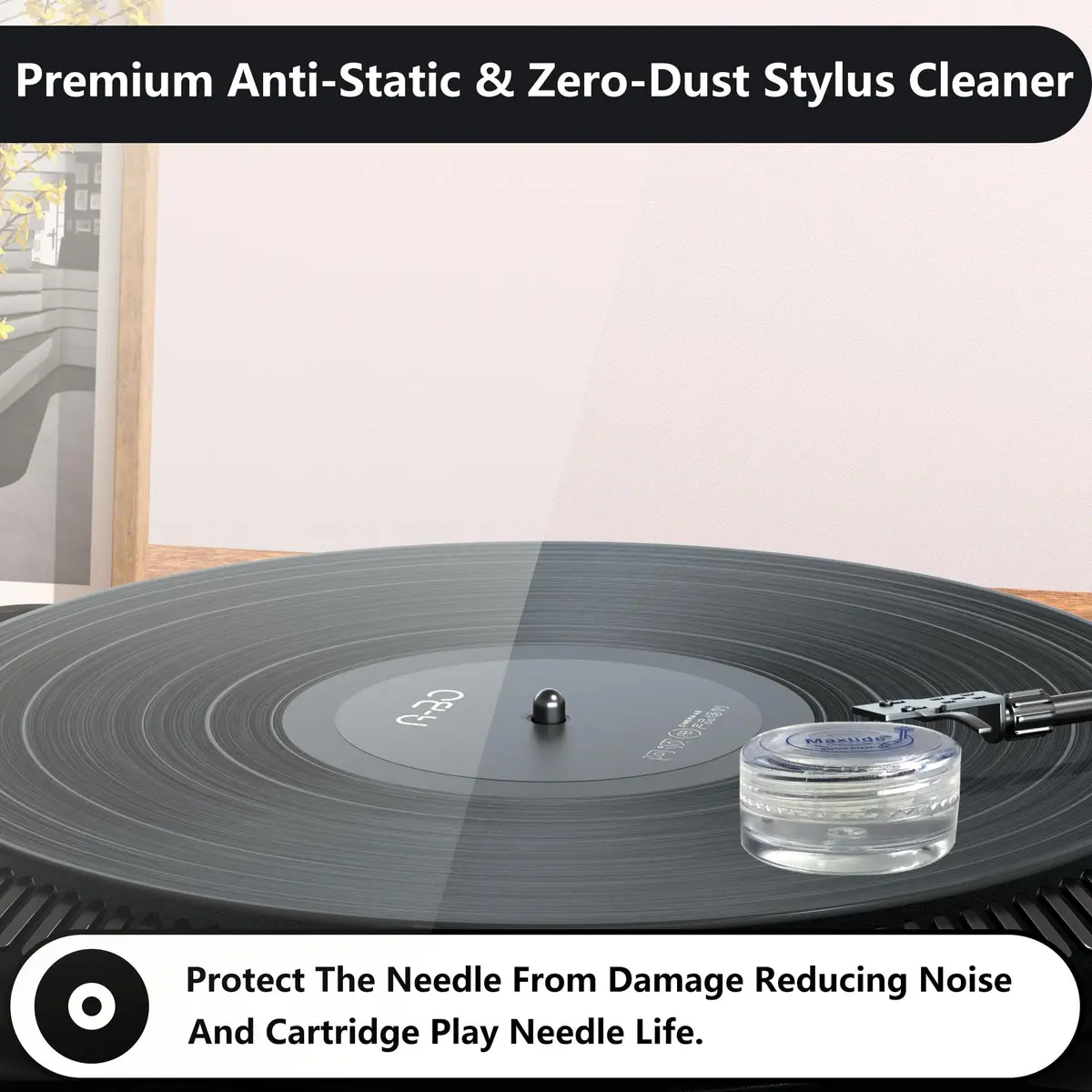Maxtide Turntable Stylus Clean Gel White | Premium Anti-Static Zero-Dust Cleaner for Vinyl Record Player Needles - view 3