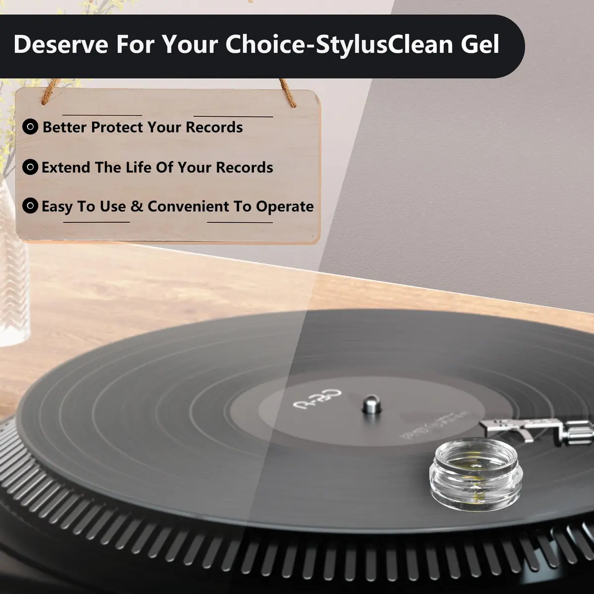 Maxtide Turntable Stylus Clean Gel White | Premium Anti-Static Zero-Dust Cleaner for Vinyl Record Player Needles - view 4