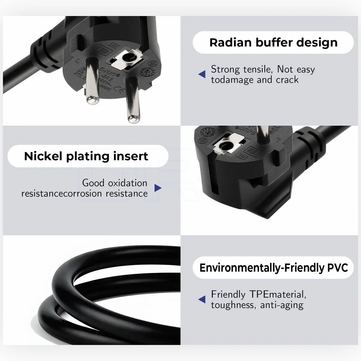 DRRI Europe Schuko CEE 7-7 Plug to IEC C19 Power Cord 1.8m (6ft) | 16A 250V Server & PDU Extension Cable - view 3
