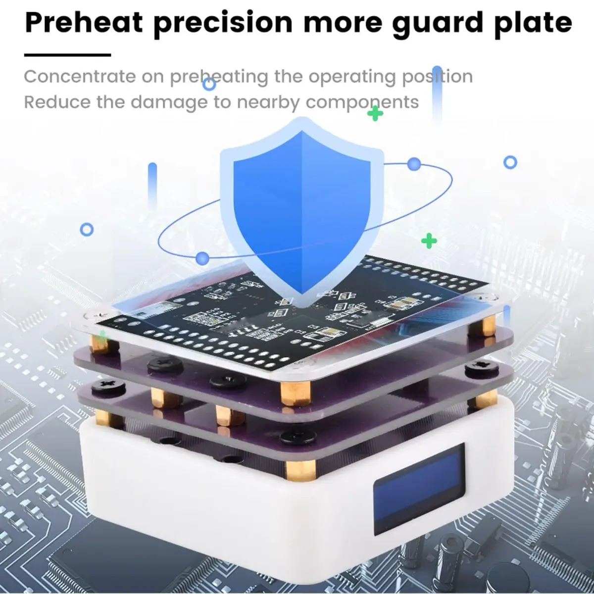 Acogedor Mini Hot Plate, 65W 20V PCB SMD Preheating Soldering Station 350℃ | OLED Display, 5.6cm x 5.6cm - view 5