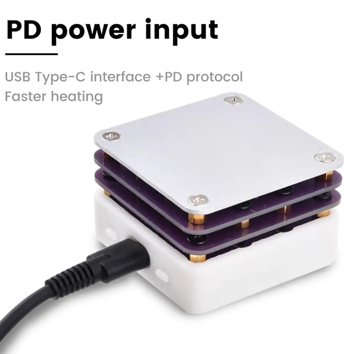 Acogedor Mini Hot Plate, 65W 20V PCB SMD Preheating Soldering Station 350℃ | OLED Display, 5.6cm x 5.6cm - view 6