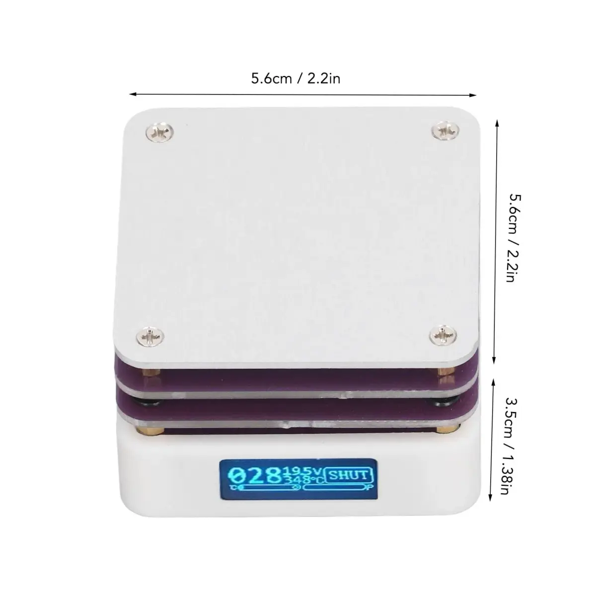 Acogedor Mini Hot Plate, 65W 20V PCB SMD Preheating Soldering Station 350℃ | OLED Display, 5.6cm x 5.6cm - view 9