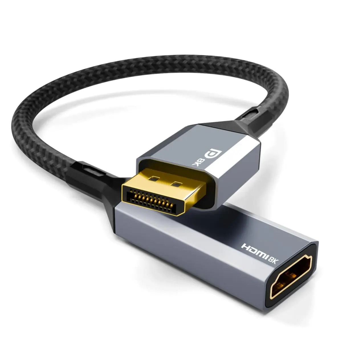 AGFINEST Active DisplayPort to HDMI Adapter 20cm (0.65ft) | 8K@60Hz 4K@120Hz DP 1.4 to HDMI 2.1 Converter - main product image
