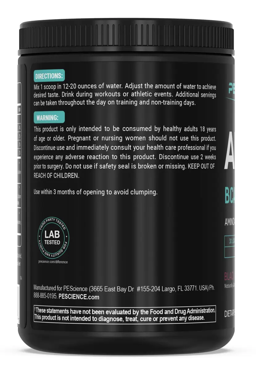 PEScience Amino IV BCAA & EAA Powder 13.8oz | High Leucine, Sugar-Free Hydration - view 8