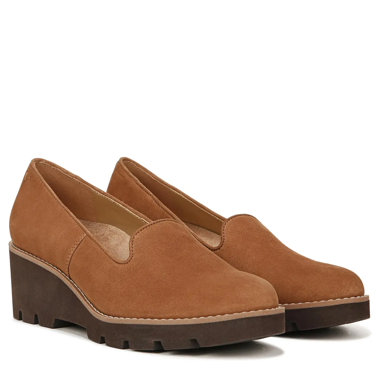 Vionic Willa Wedge Loafer Shoes Brown Suede 6 M (2.27 kg) | APMA Accepted Arch Support - view 6