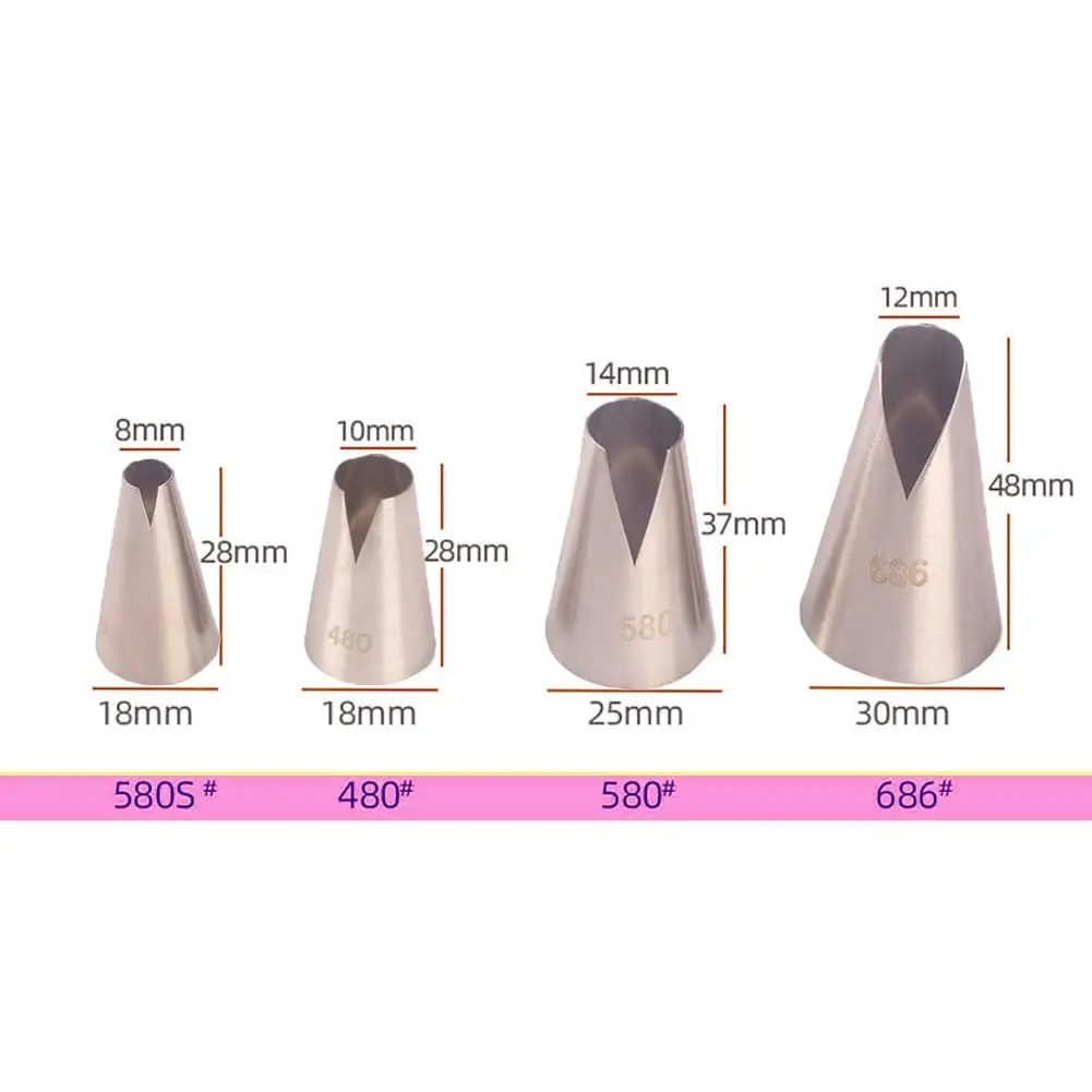 Hdujuan Saint Honore Piping Tips, 4 V-Shaped Pastry Nozzles for Cakes | Perfect for French Desserts & Artistic Pastry Decoration - view 3