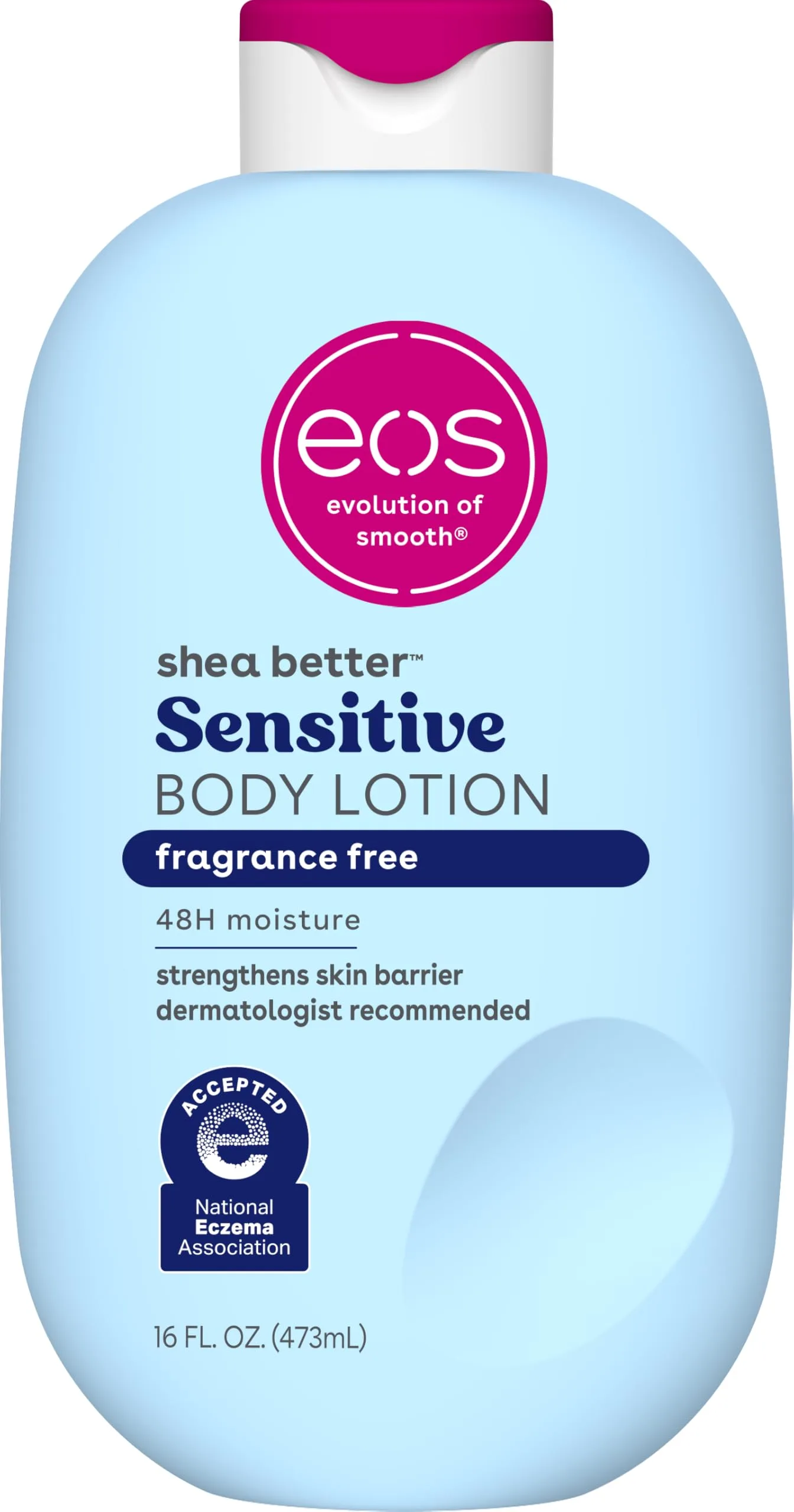 eos Shea Better Sensitive Skin Body Lotion Fragrance-Free 16 fl oz | 48-Hour Moisture for Eczema & Dry Skin - main product image