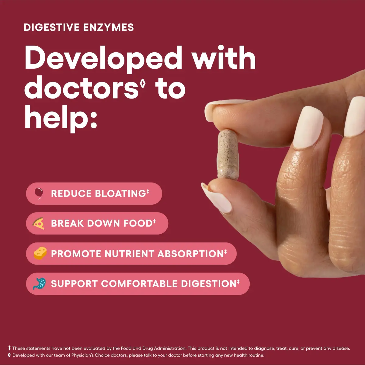 Physician's CHOICE Digestive Enzymes 180 Count (85g) | Supports Gut Health & Reduces Bloating - view 3