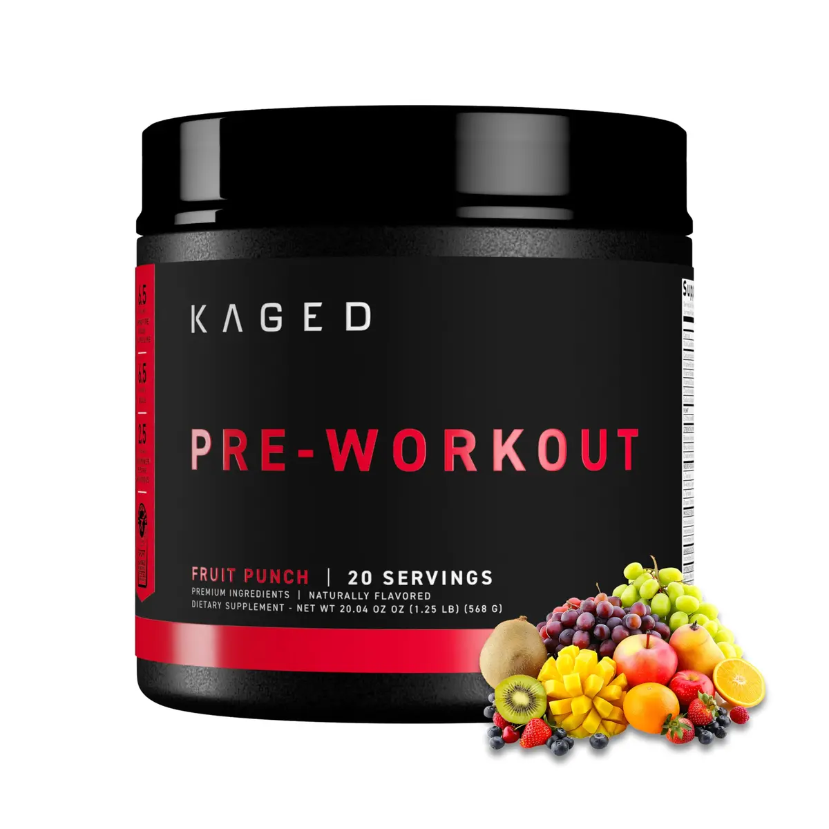 Kaged Pre Workout Powder | Fruit Punch | 20 Servings | Vegan, Gluten-Free, Non GMO - main product image