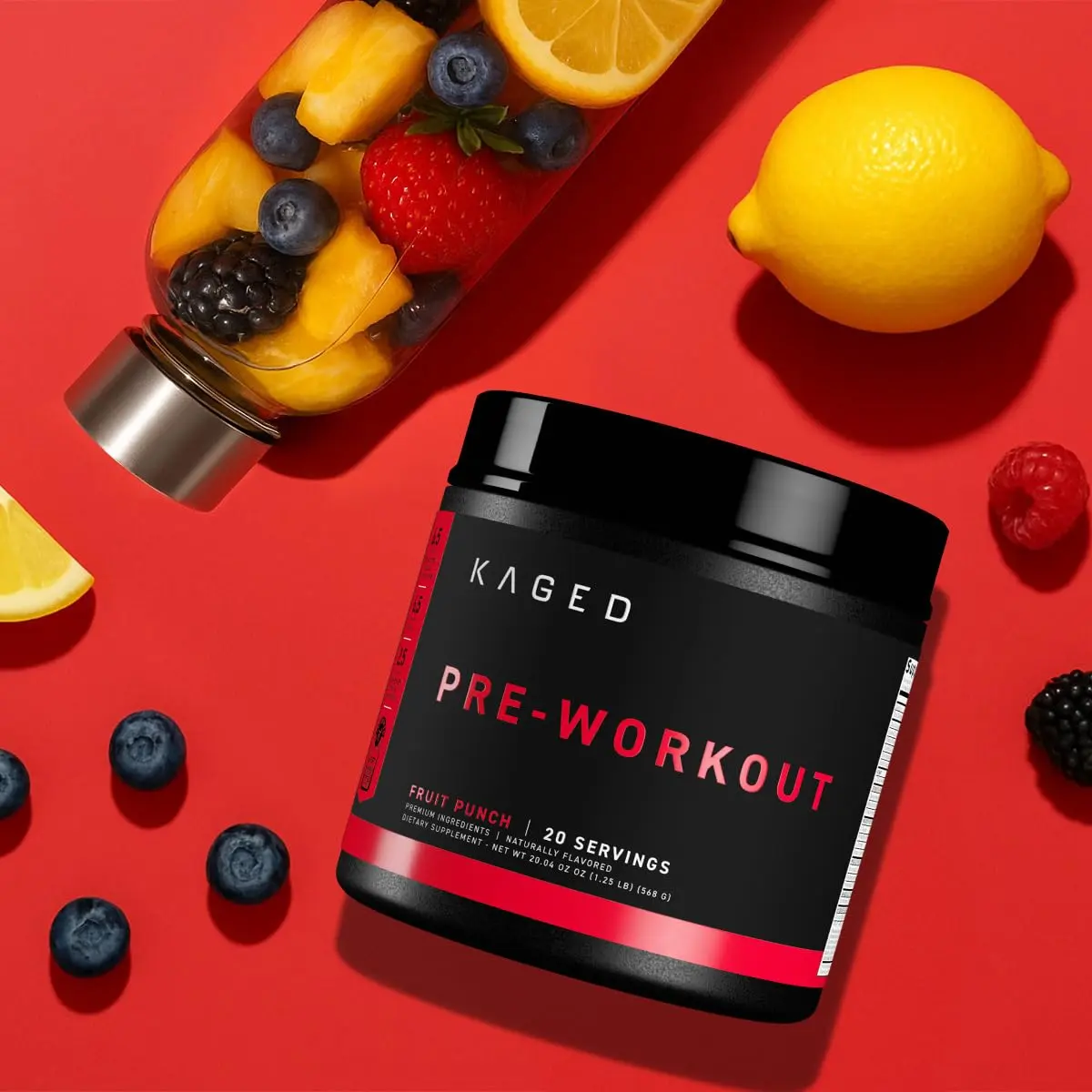Kaged Pre Workout Powder | Fruit Punch | 20 Servings | Vegan, Gluten-Free, Non GMO - view 7