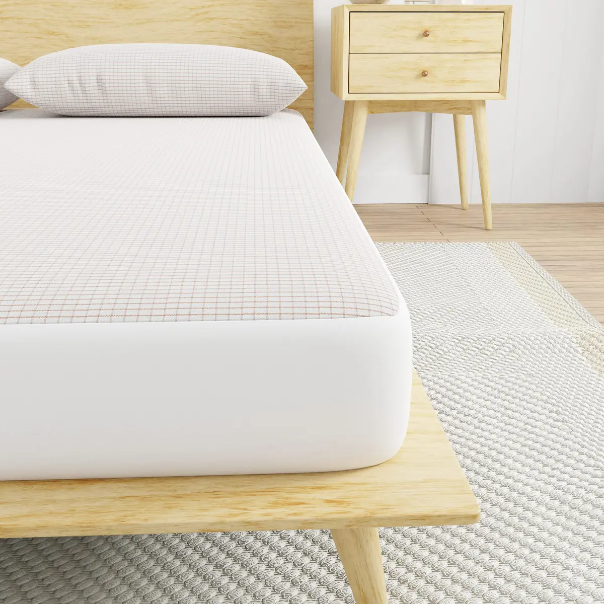 Bed Bug Blocker All-in One Copper Infused Fitted Mattress Protector | Water Resistant Twin, White - main product image