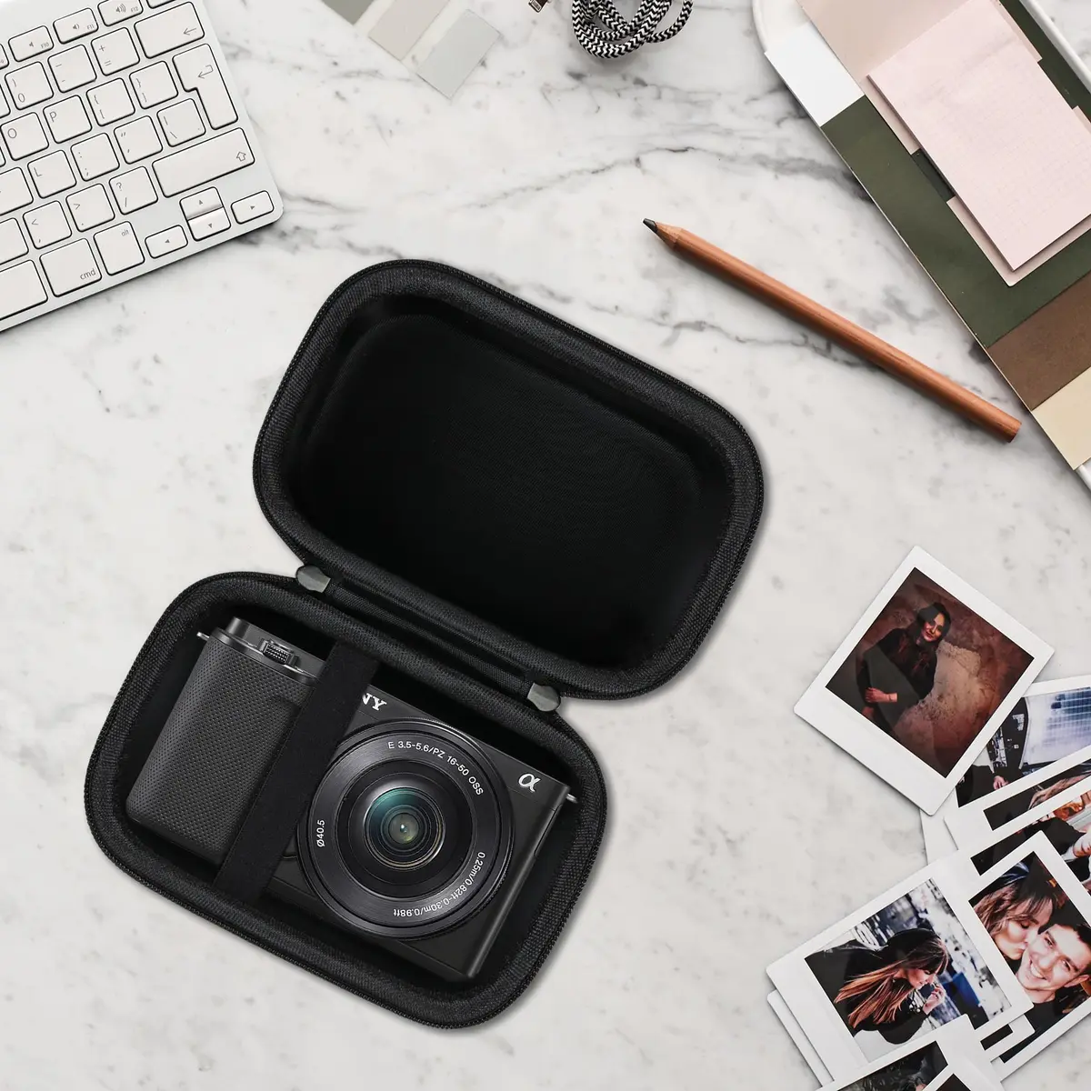 Canboc Carrying Case for Sony ZV-E10 Mirrorless Camera with 16-50mm Lens | Black Hard EVA Shell - view 6