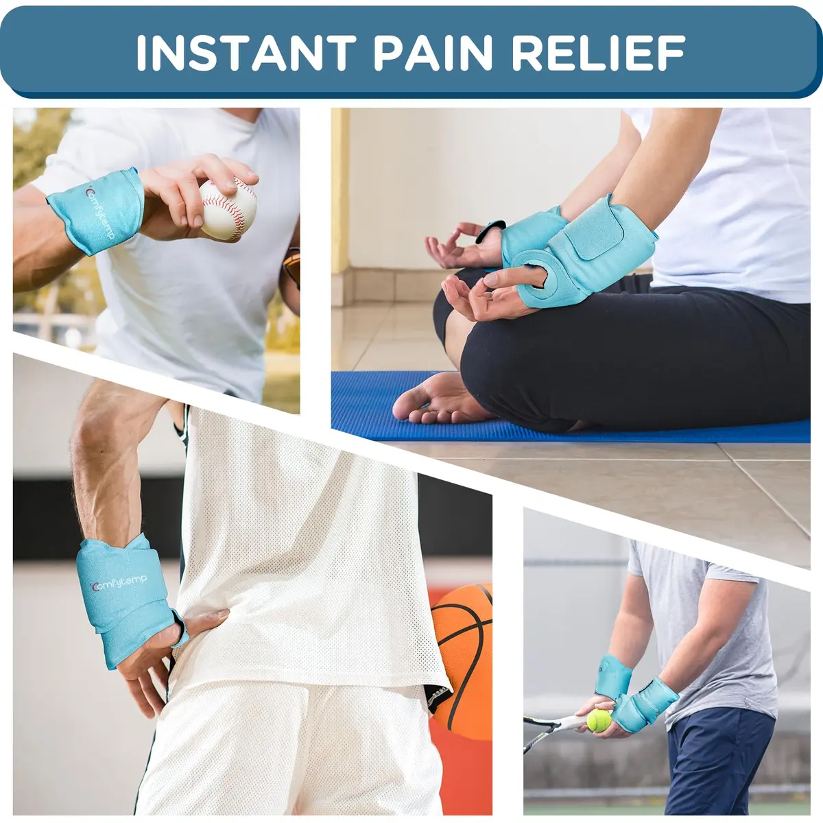 Comfytemp Wrist Ice Pack Wrap Carpal Tunnel Relief 2 Pack | Targeted Cold & Hot Therapy for Hand & Wrist Pain - view 4