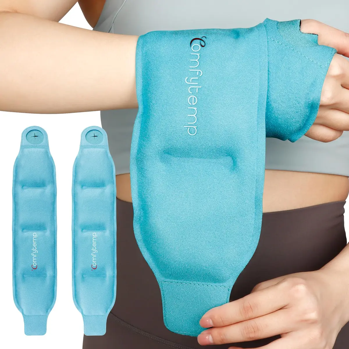 Comfytemp Wrist Ice Pack Wrap Carpal Tunnel Relief 2 Pack | Targeted Cold & Hot Therapy for Hand & Wrist Pain - main product image