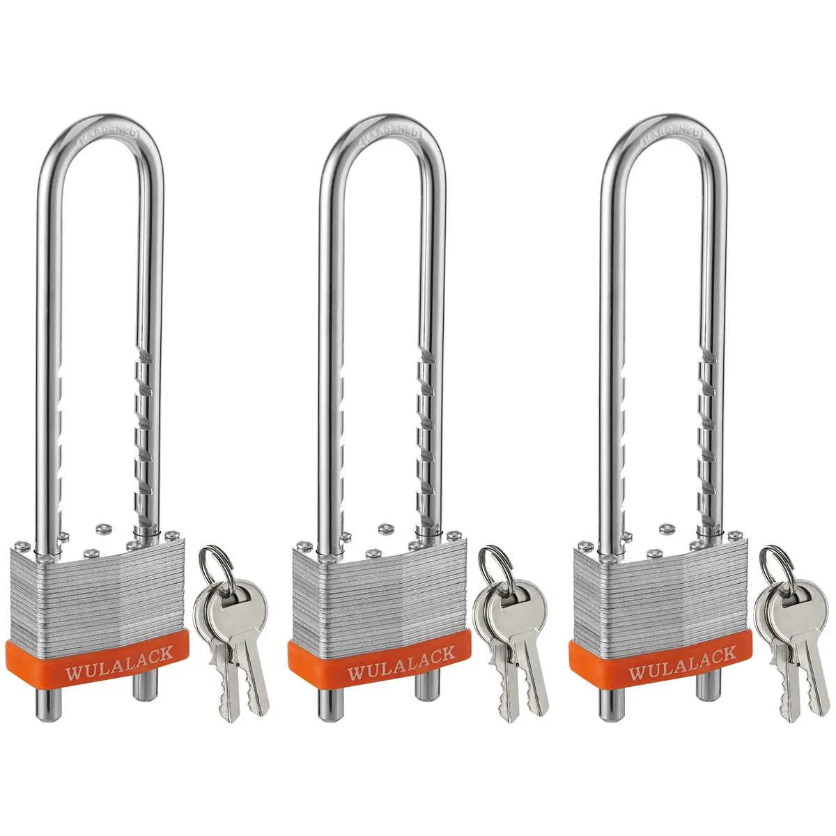 WULALACK 2 inch Laminated Steel Keyed Padlock with Adjustable Shackle | Heavy Duty Security Lock for Storage & Gates - main product image