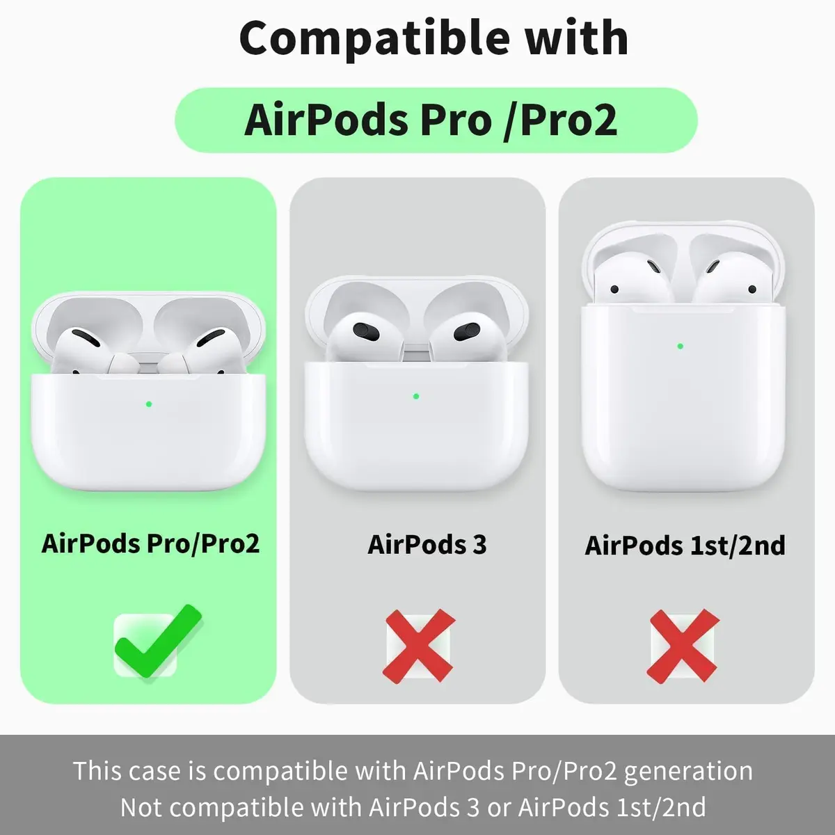 Woyinger AirPods Pro Case with Cleaner Kit | Compatible with 1st Gen, Pine Green, Silicone, Waterproof - view 7
