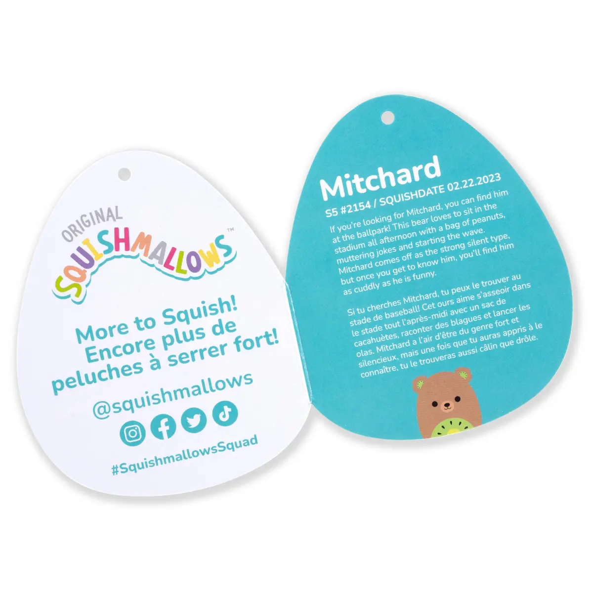 Squishmallows Original 5-Inch Mitchard Kiwi Bear Plush | Official Jazwares Toy - view 3