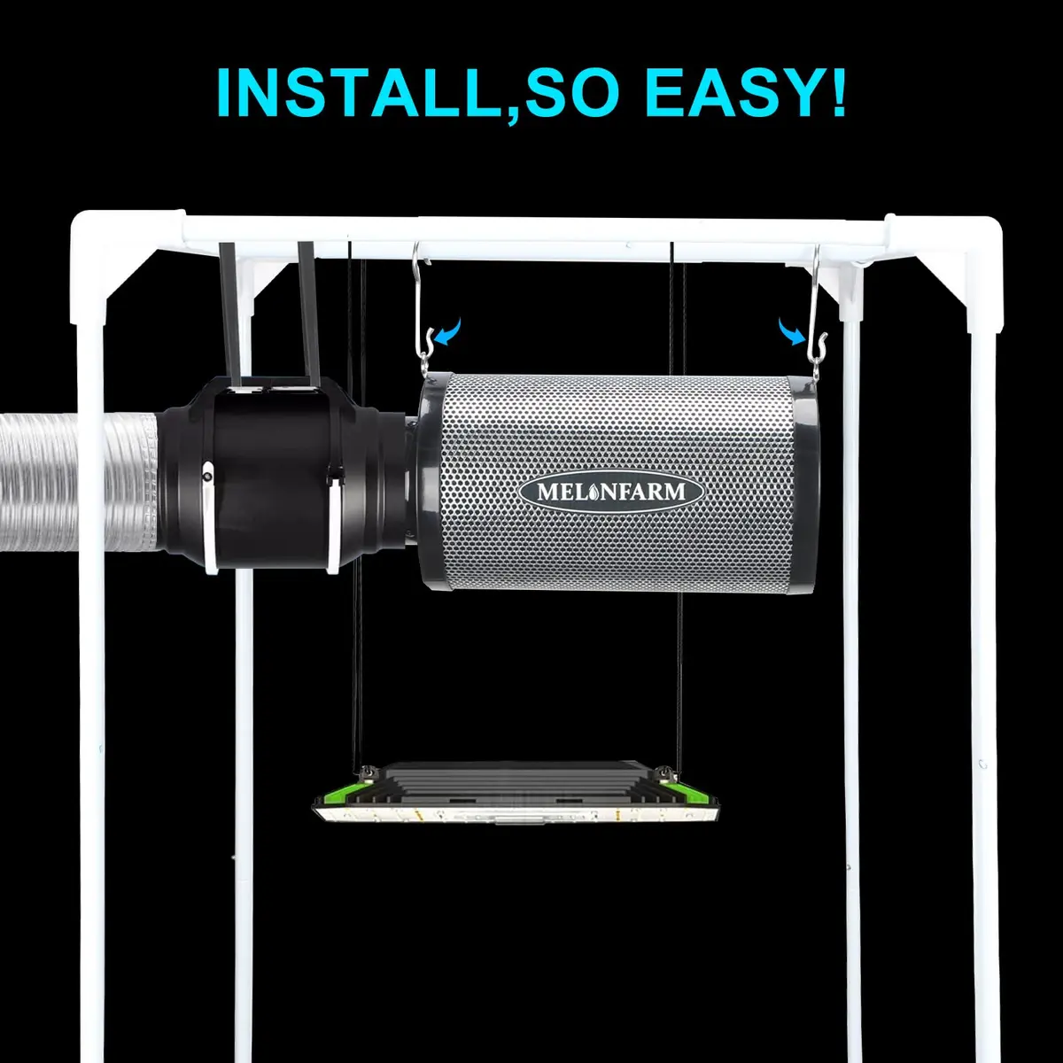 MELONFARM 4 Inch Air Carbon Filter with Australia Virgin Charcoal | Odor Control for Grow Tent & Hydroponics - view 8