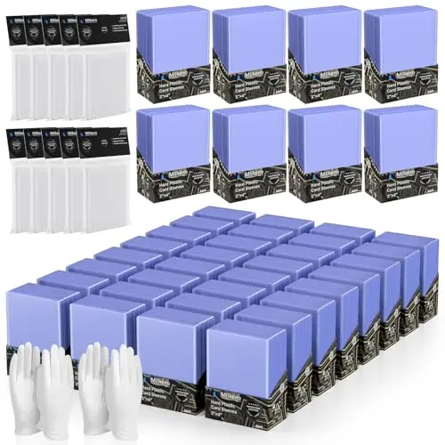 Mlikero 2000 Card Sleeves Hard Plastic, 3"X4" Baseball Card Protector, Premium Trading Card Holder for Sports and Game Cards (1000 Hard Sleeves + 1000 Soft Sleeves) | Non-Toxic, BPA-Free, Age-Appropriate - main product image