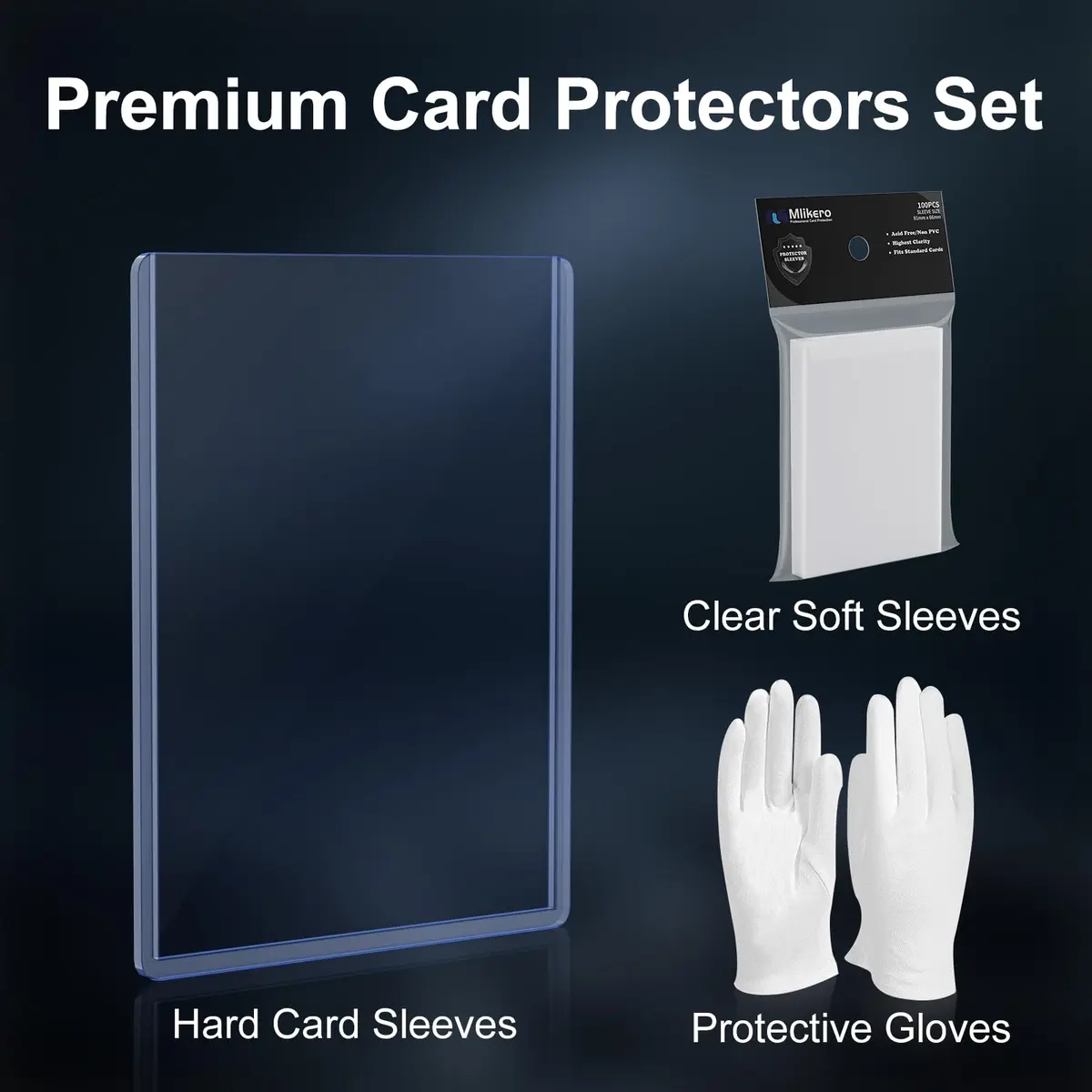 Mlikero 2000 Card Sleeves Hard Plastic, 3"X4" Baseball Card Protector, Premium Trading Card Holder for Sports and Game Cards (1000 Hard Sleeves + 1000 Soft Sleeves) | Non-Toxic, BPA-Free, Age-Appropriate - view 4
