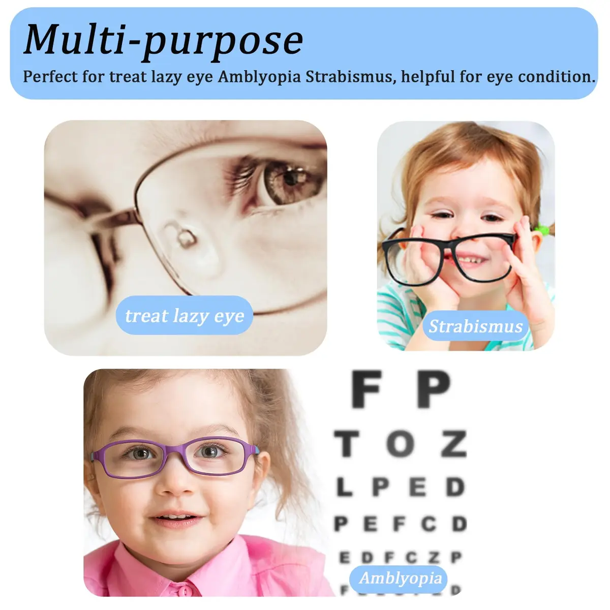 THSIREE Black 4pcs Medical Eye Patches for Glasses | Amblyopia & Lazy Eye Treatment - view 3
