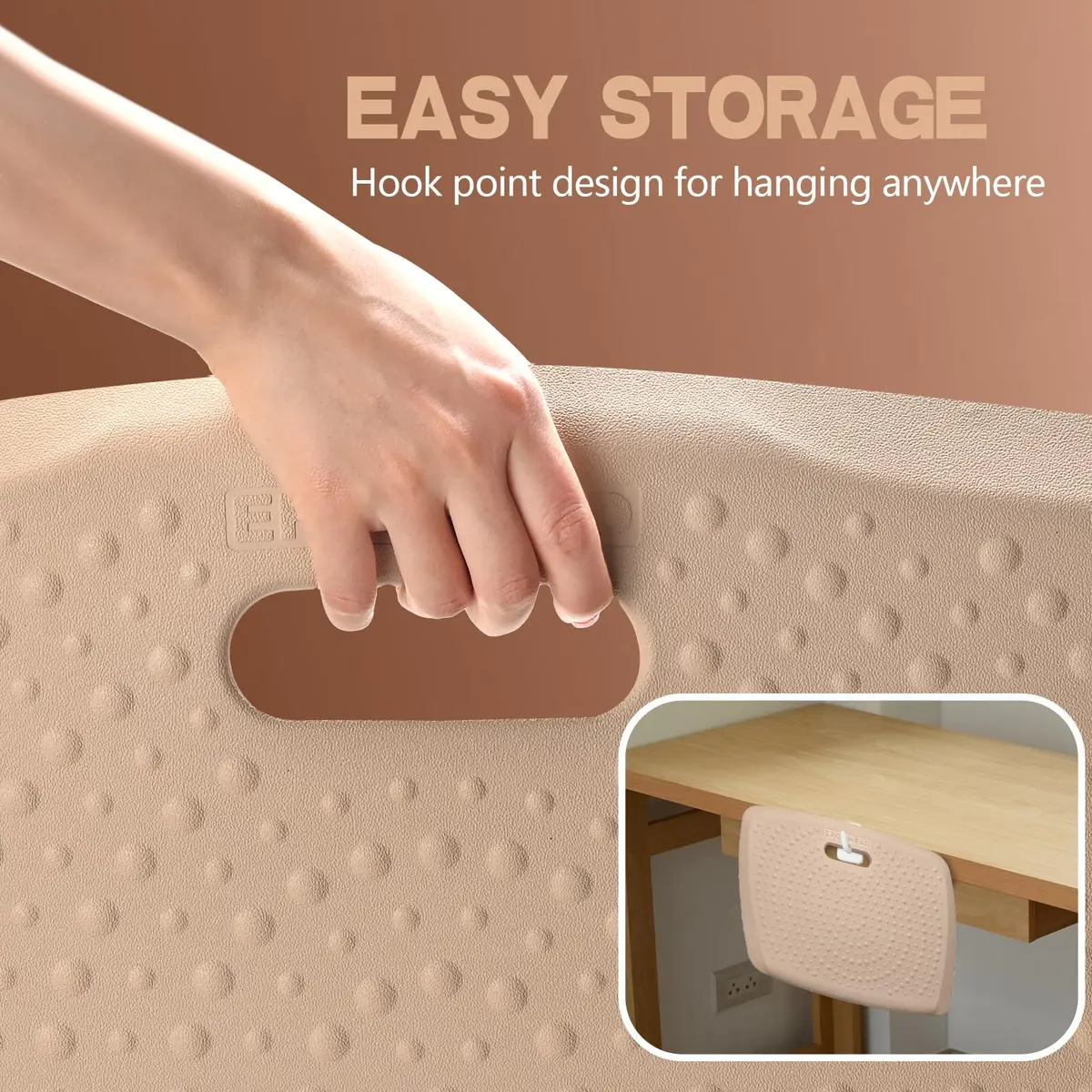 ergohead Anti Fatigue Floor Mat with Massage Points | Rose Gold, 17" x 22" | Cushioned Support for Office & Kitchen - view 7