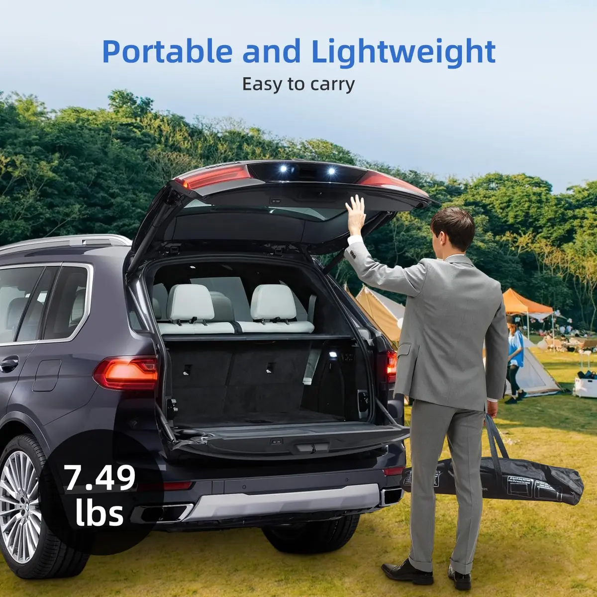 AODIOU 120 Inch Portable Projector Screen with Stand & Carry Bag | Wrinkle-Free HD 4K Outdoor Movie Screen - view 3