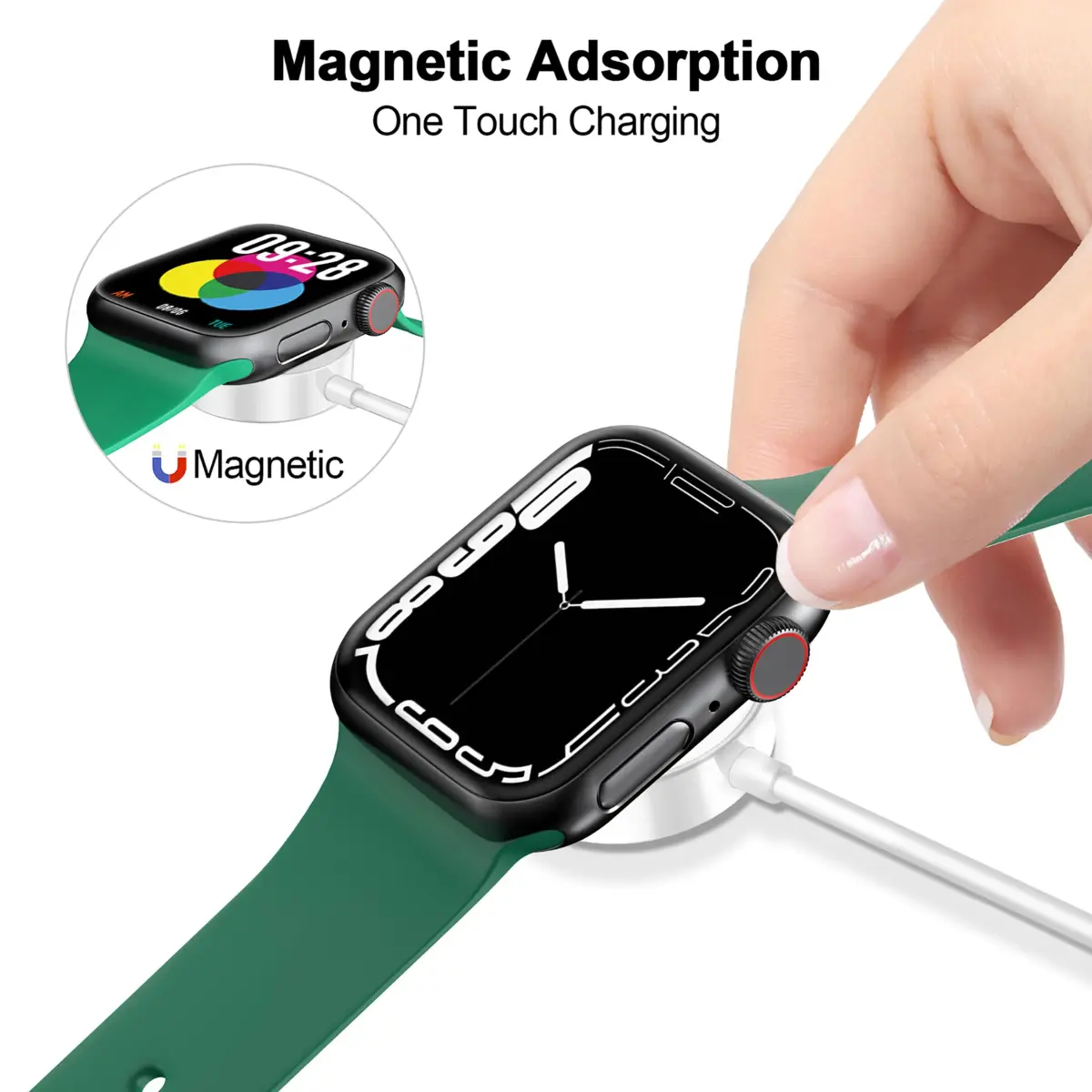 xiwxi Magnetic USB C Fast Charging Cable for Apple Watch 1m (3.3ft) | ETL/UL Certified Safe Charging - view 4