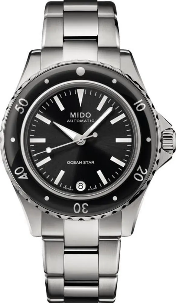 MIDO Ocean Star 36.5 Swiss Automatic Diver Watch for Women - Black Dial - 36.5mm Stainless Steel Case & Bracelet - main product image