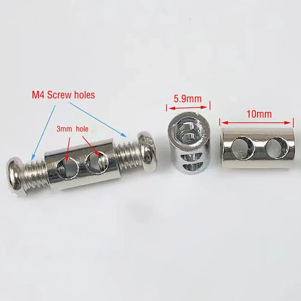 andefu Wire Rope Cable Clamps Double Hole 3mm Line Hole (20-Pack, Gray) - view 2