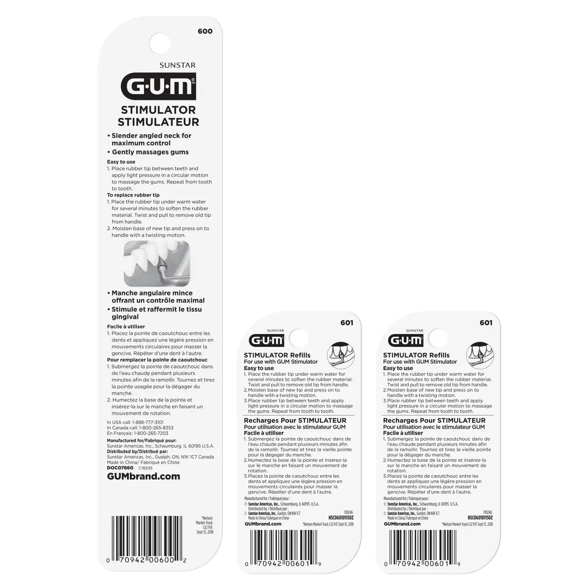 GUM Permanent Handle Gum Stimulator with Rubber Tip & 3 Refills | Reusable, Eco-Friendly Oral Care - view 5