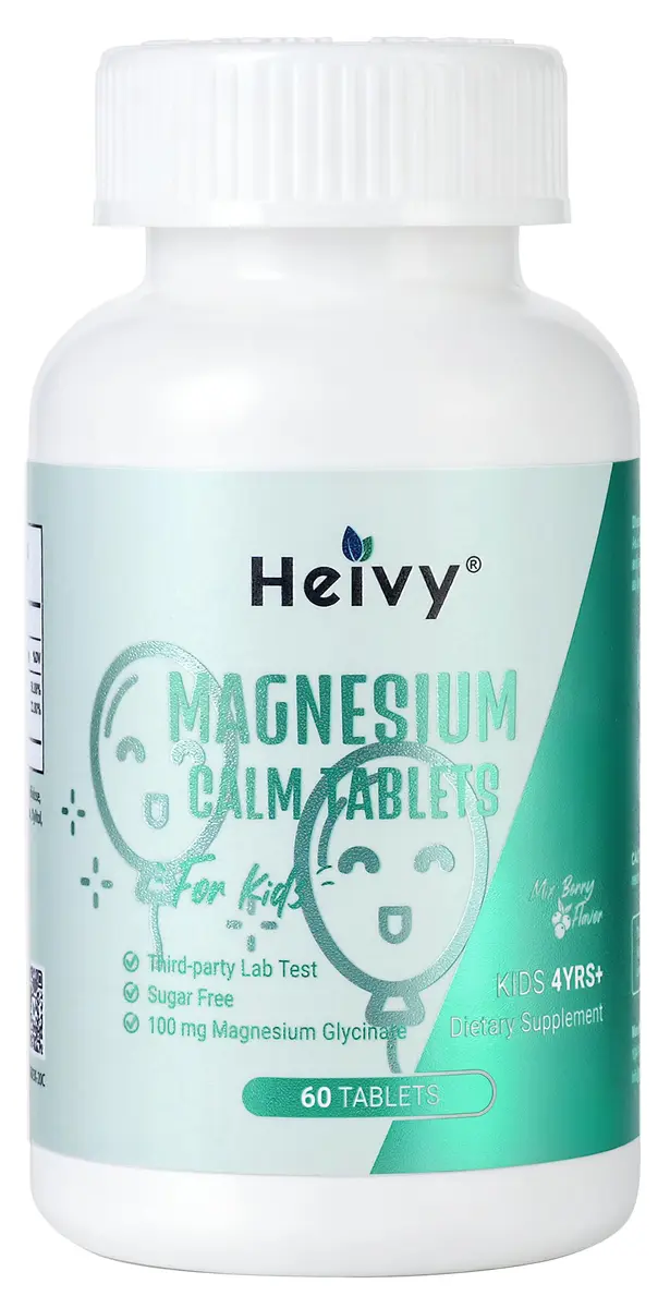 Heivy Kids Magnesium Glycinate 100mg & Vitamin B6 | Supports Calm & Relaxation for Children 4+ - main product image