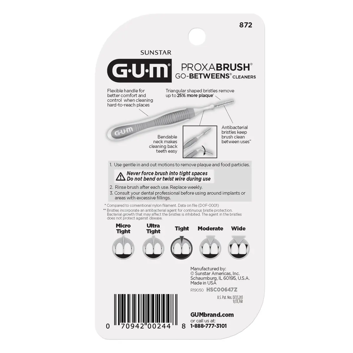 GUM Proxabrush Go-Betweens Tight Interdental Brushes 40 Count (4 Packs) | Clinically Designed for Tight Spaces - view 7