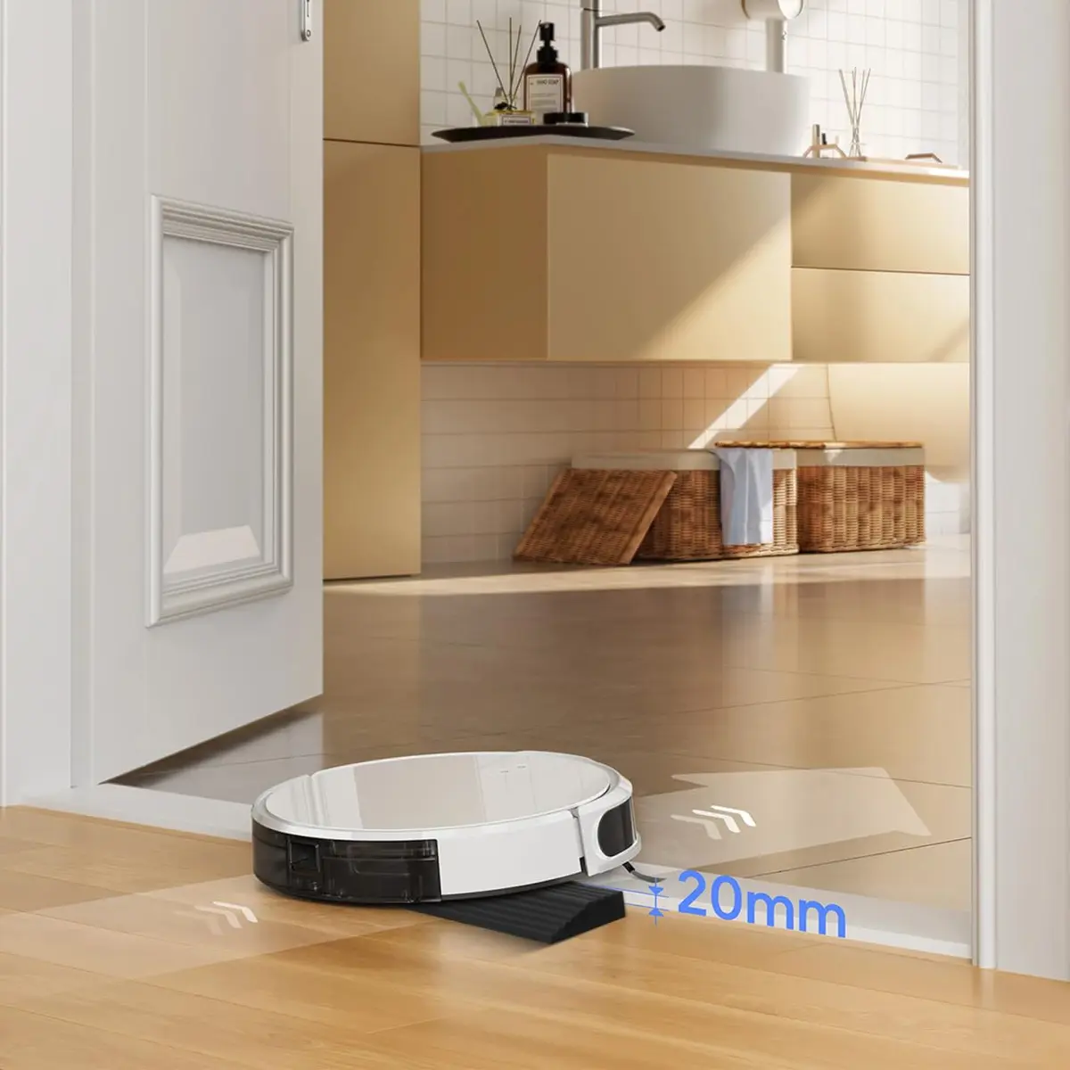 FUNOMOCYA Rubber Ramp Mat for Sweeping Robot 17.10X5.10X1.30cm | Portable Indoor Threshold Ramp - view 3