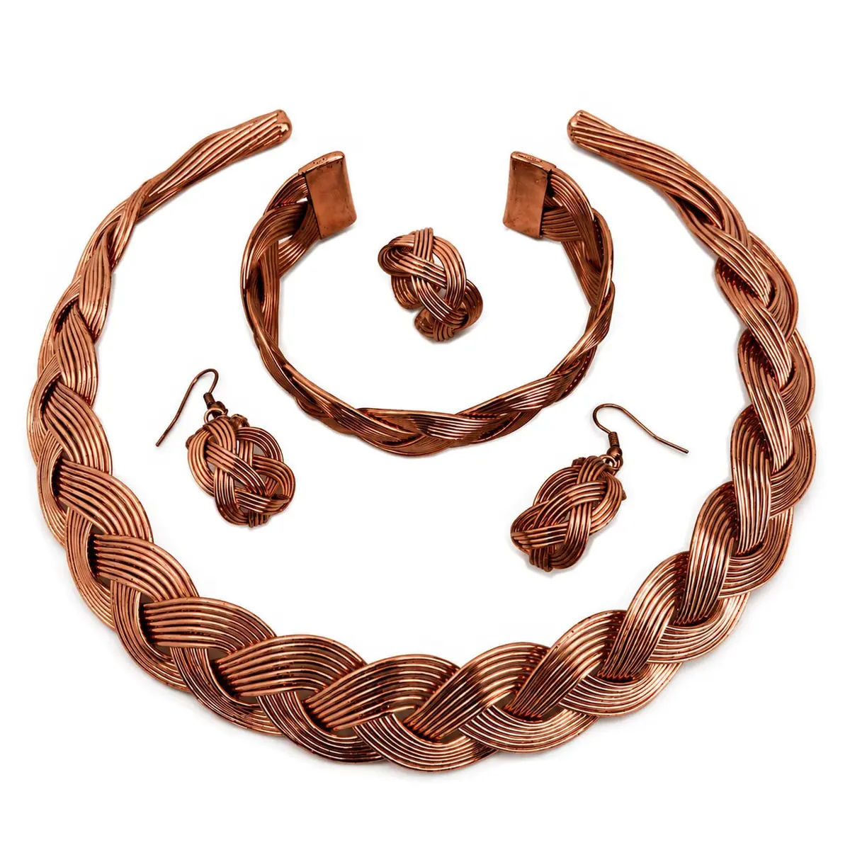 SHINDE EXPORTS Pure Copper Choker Necklace Set with Earrings for Women | Indian Jewelry Set (Style 1) - main product image