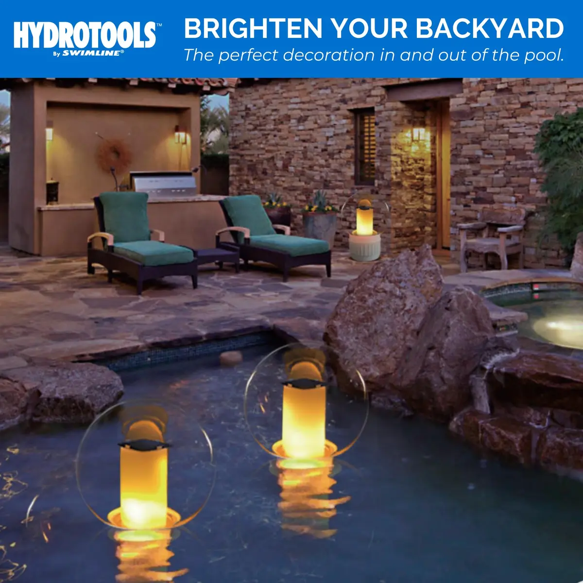 Swimline Floating Pool Chlorine Tablet Dispenser | Solar Light-Up Torch | 3-Inch - view 5
