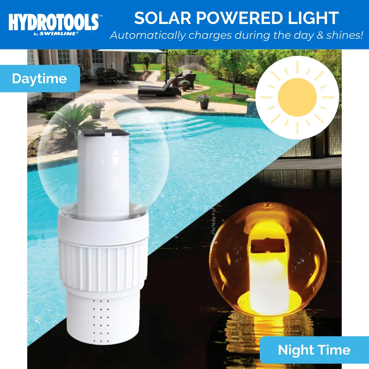 Swimline Floating Pool Chlorine Tablet Dispenser | Solar Light-Up Torch | 3-Inch - view 3