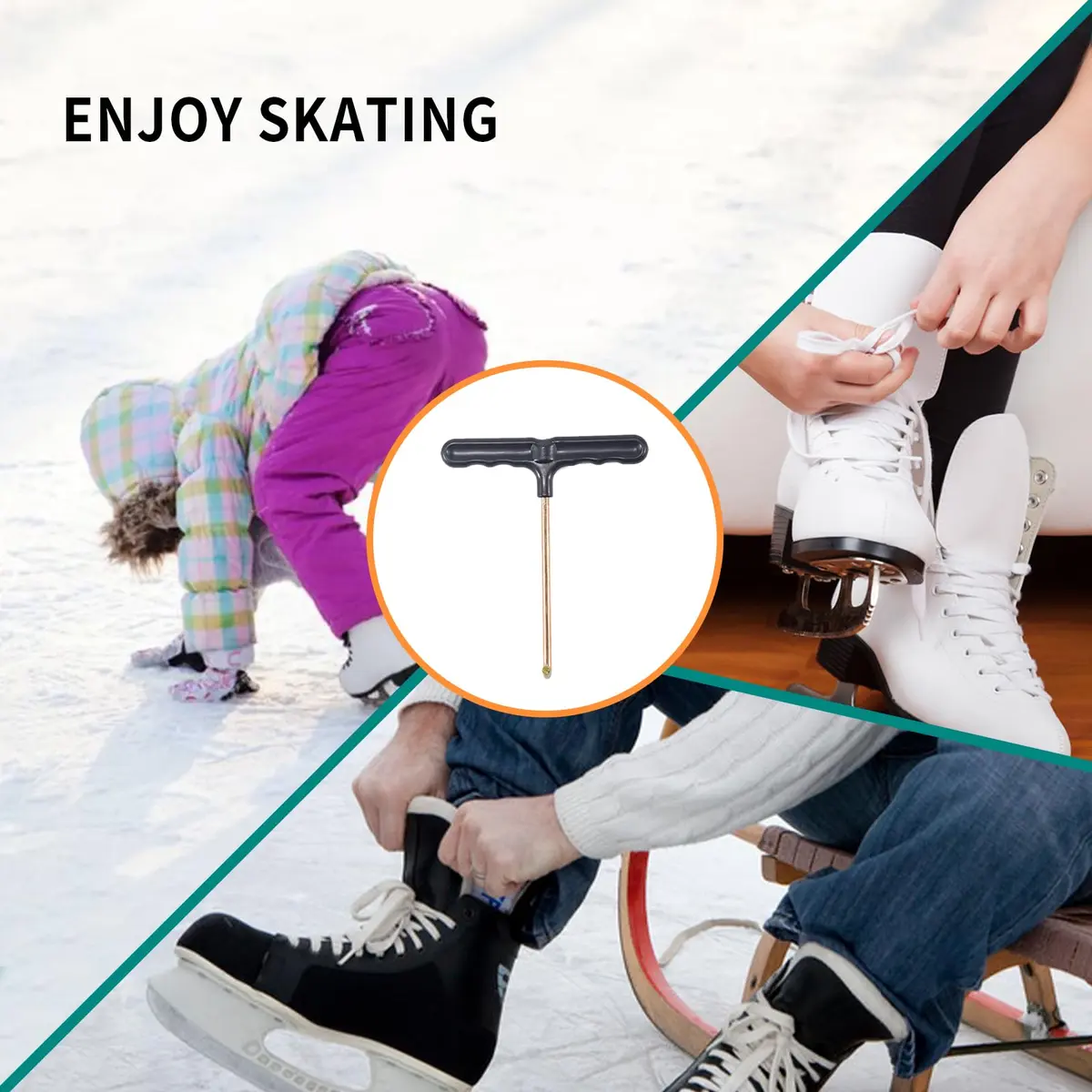 UOMIO Shoe Lace Tightener Stainless Steel | Portable Ice Skate & Hockey Lace Tool - view 6