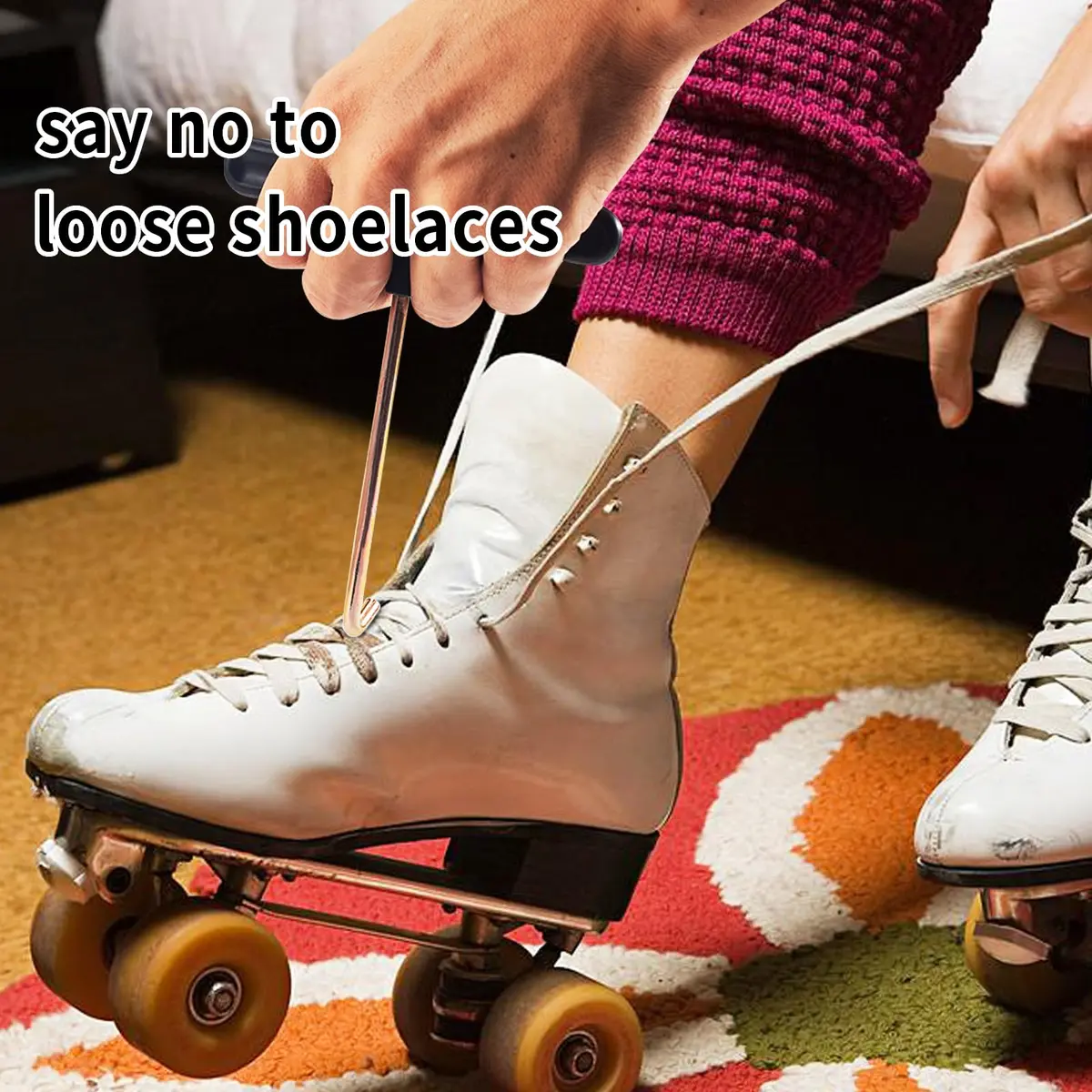 UOMIO Shoe Lace Tightener Stainless Steel | Portable Ice Skate & Hockey Lace Tool - view 4