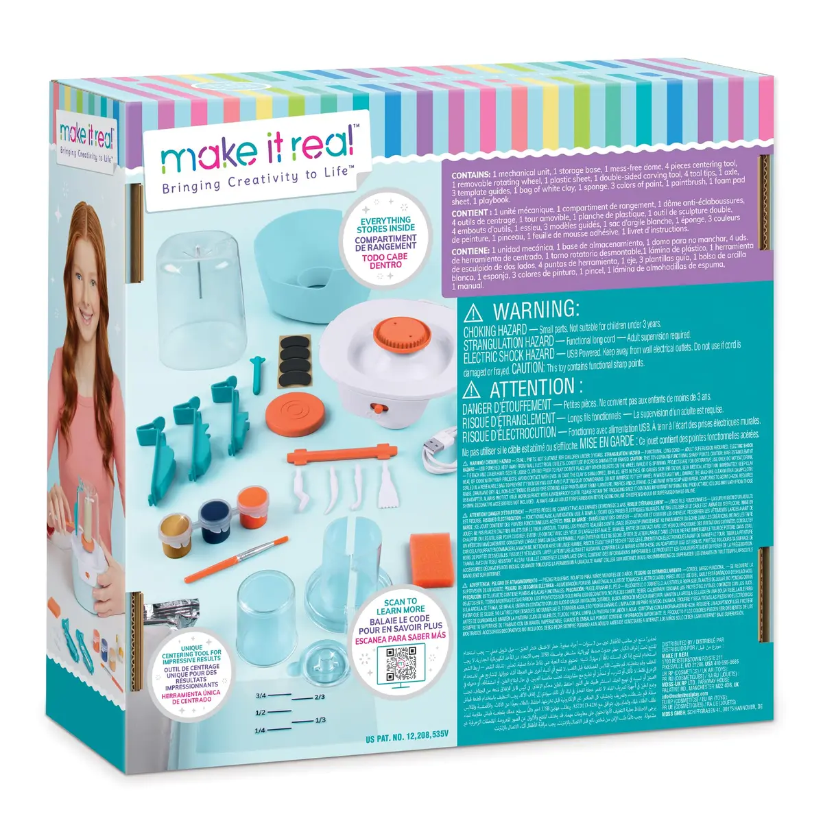 Make It Real Mini Pottery Studio - 26-Piece DIY Kit with Air Dry Clay | Beginner to Master Levels - view 2
