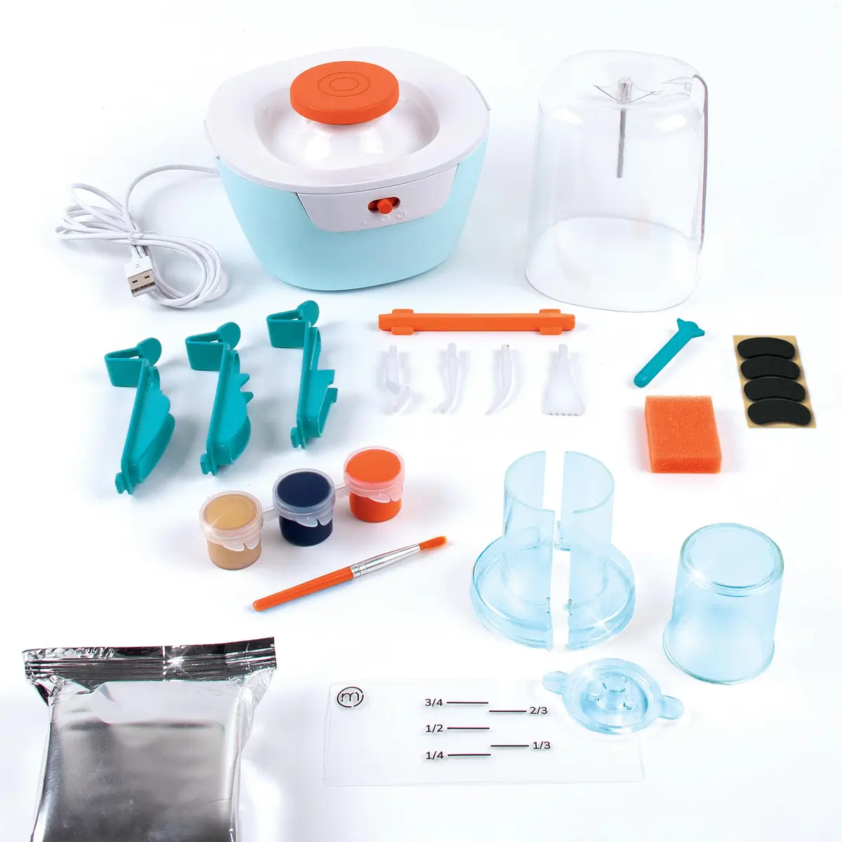Make It Real Mini Pottery Studio - 26-Piece DIY Kit with Air Dry Clay | Beginner to Master Levels - view 3