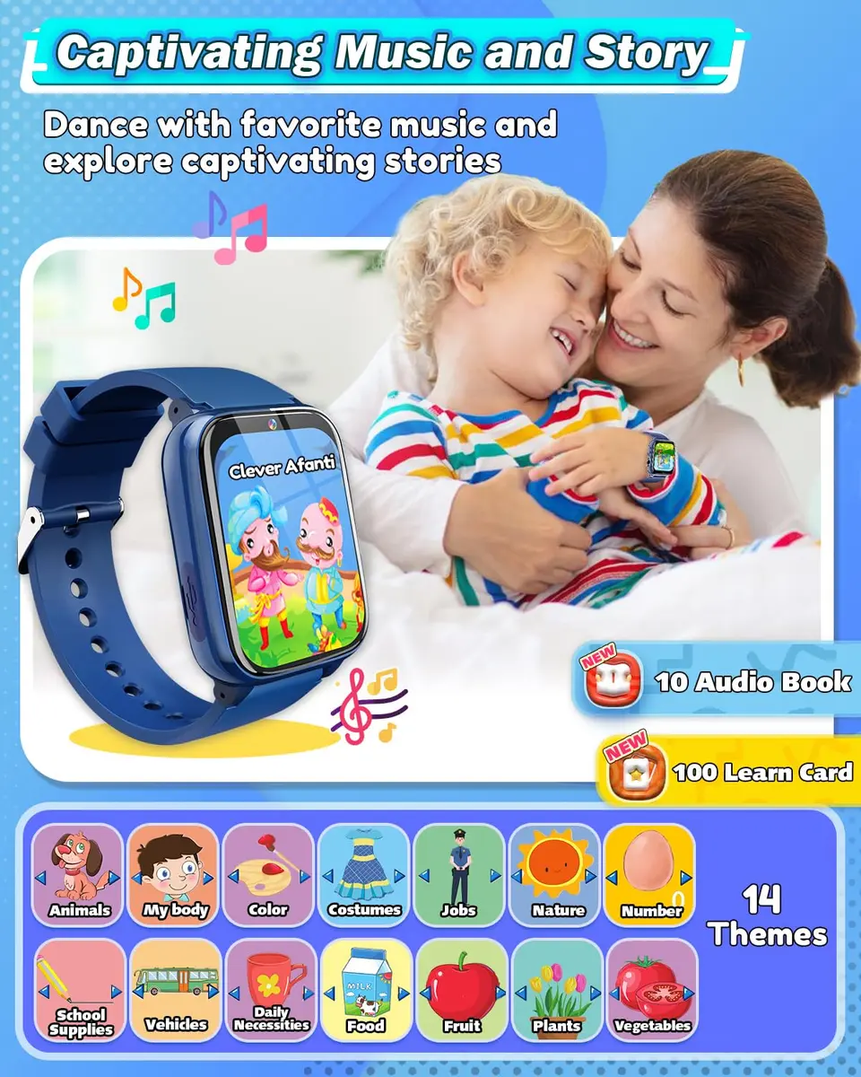 Sueseip Kids Watch for Boys, Touchscreen Dual Cameras, 1.69" HD Display, Educational & Entertainment Features - view 3