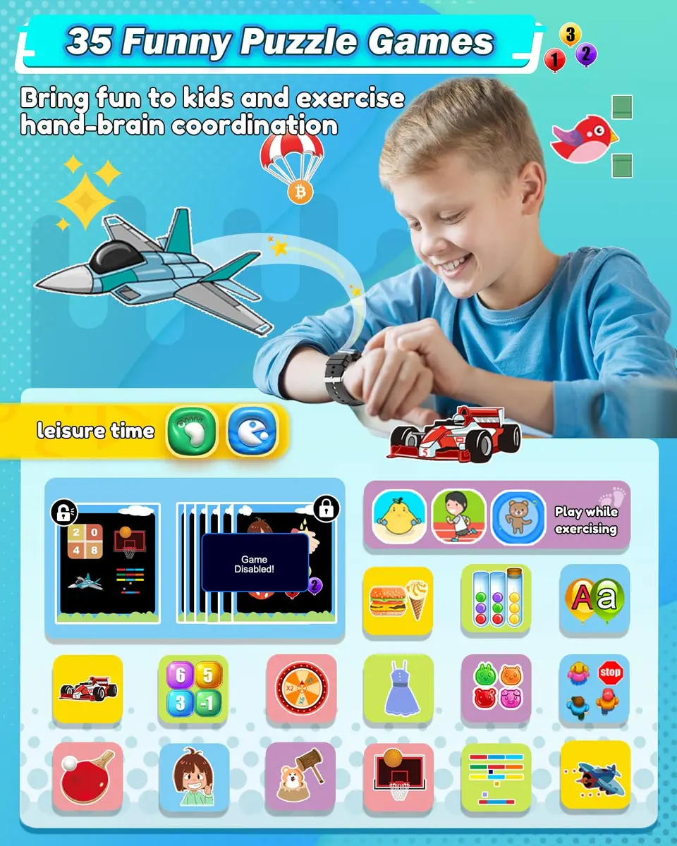 Sueseip Kids Watch for Boys, Touchscreen Dual Cameras, 1.69" HD Display, Educational & Entertainment Features - view 4