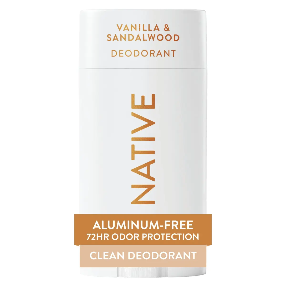 Native Vanilla & Sandalwood Natural Deodorant Stick 77g (2.65oz) | 72-Hour Odor Control - main product image