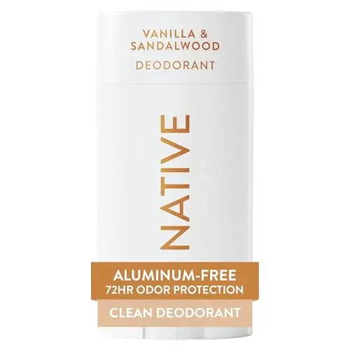 Native Vanilla & Sandalwood Natural Deodorant Stick 77g (2.65oz) | 72-Hour Odor Control - main product image