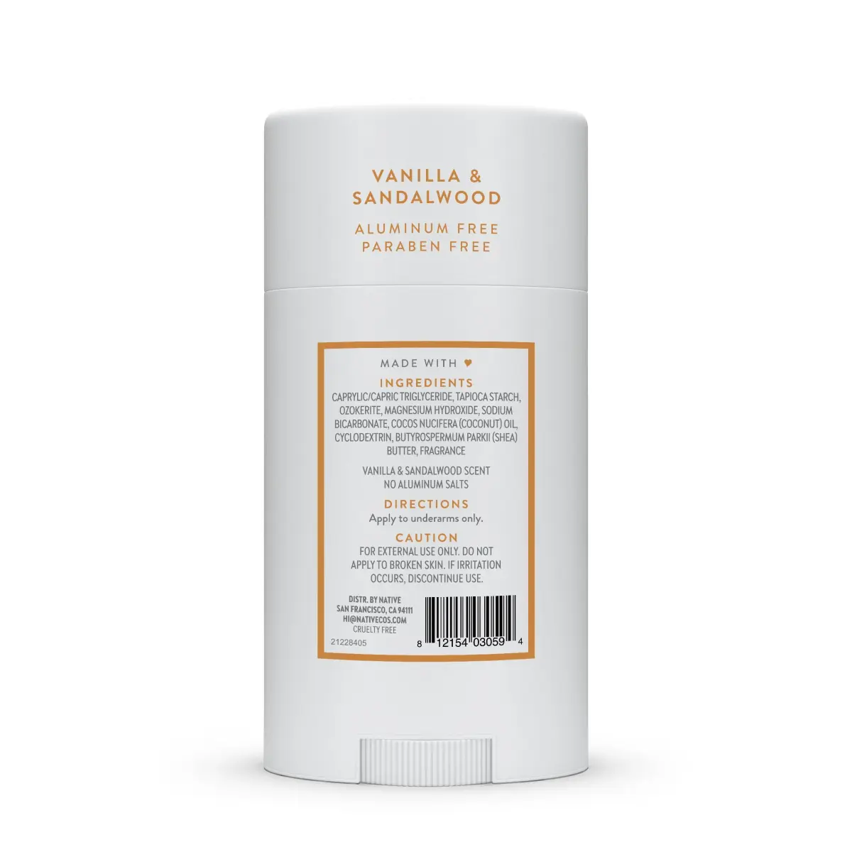 Native Vanilla & Sandalwood Natural Deodorant Stick 77g (2.65oz) | 72-Hour Odor Control - view 9