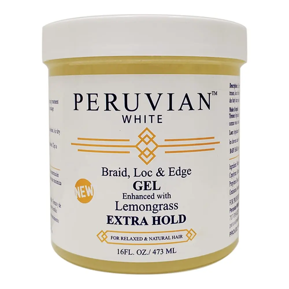 Peruvian white Braid, Loc, and Edge Gel EXTRA HOLD 16 oz | Anti-Frizz, No Flaking, Apple Cider Vinegar - view 2